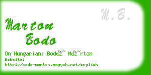 marton bodo business card