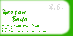 marton bodo business card